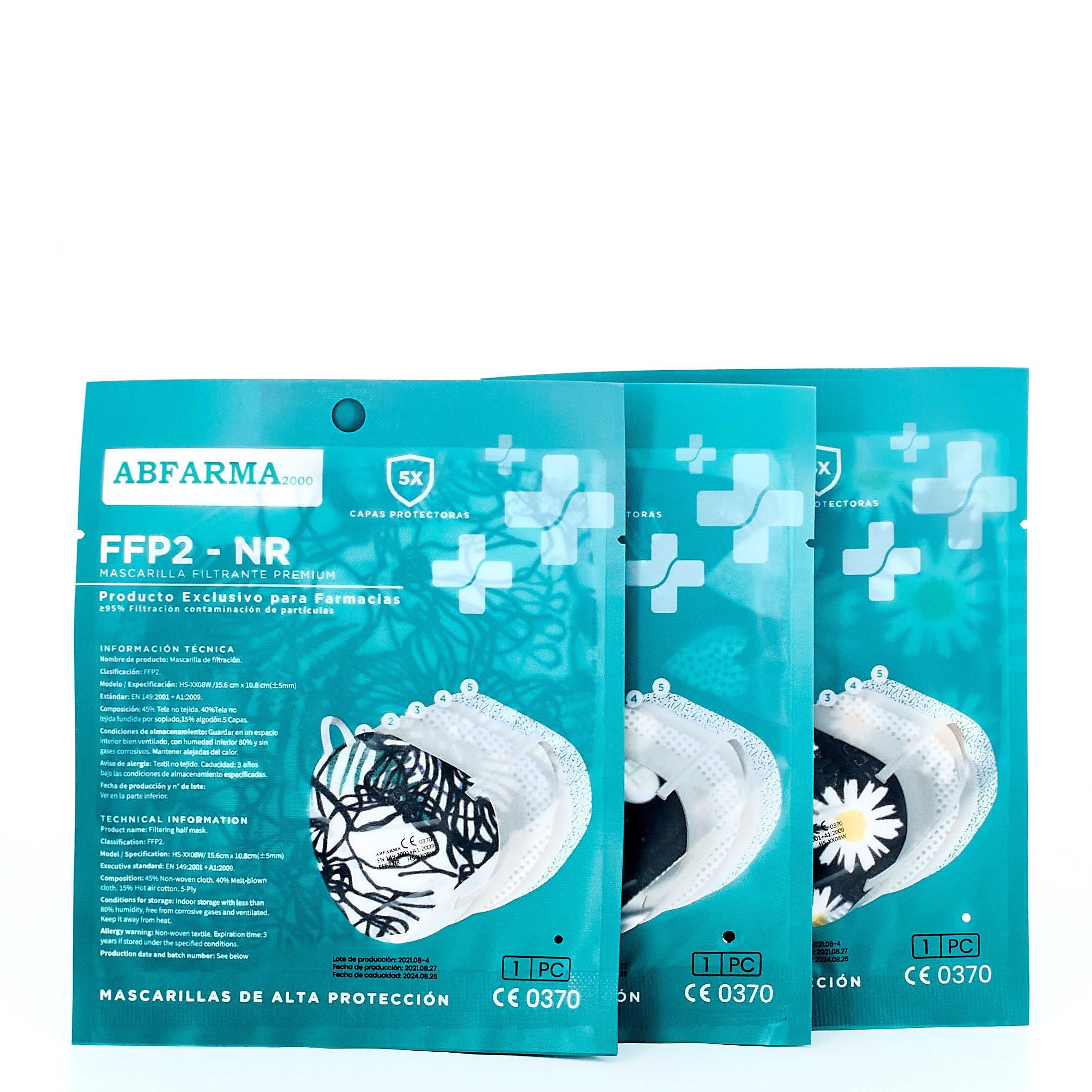 FFP2 Máscara impressa, 1 pc.