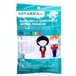 Máscara cirúrgica infantil roxa, 10 pcs.