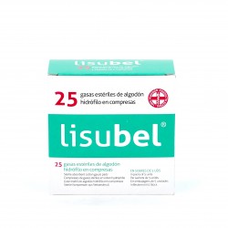 Lisubel Gaze Hidrofílica Estéril em compressas, 25 unidades.