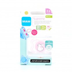 MAM Supreme tendências chupeta de silicone 2-6 meses rosa, 1 unidade