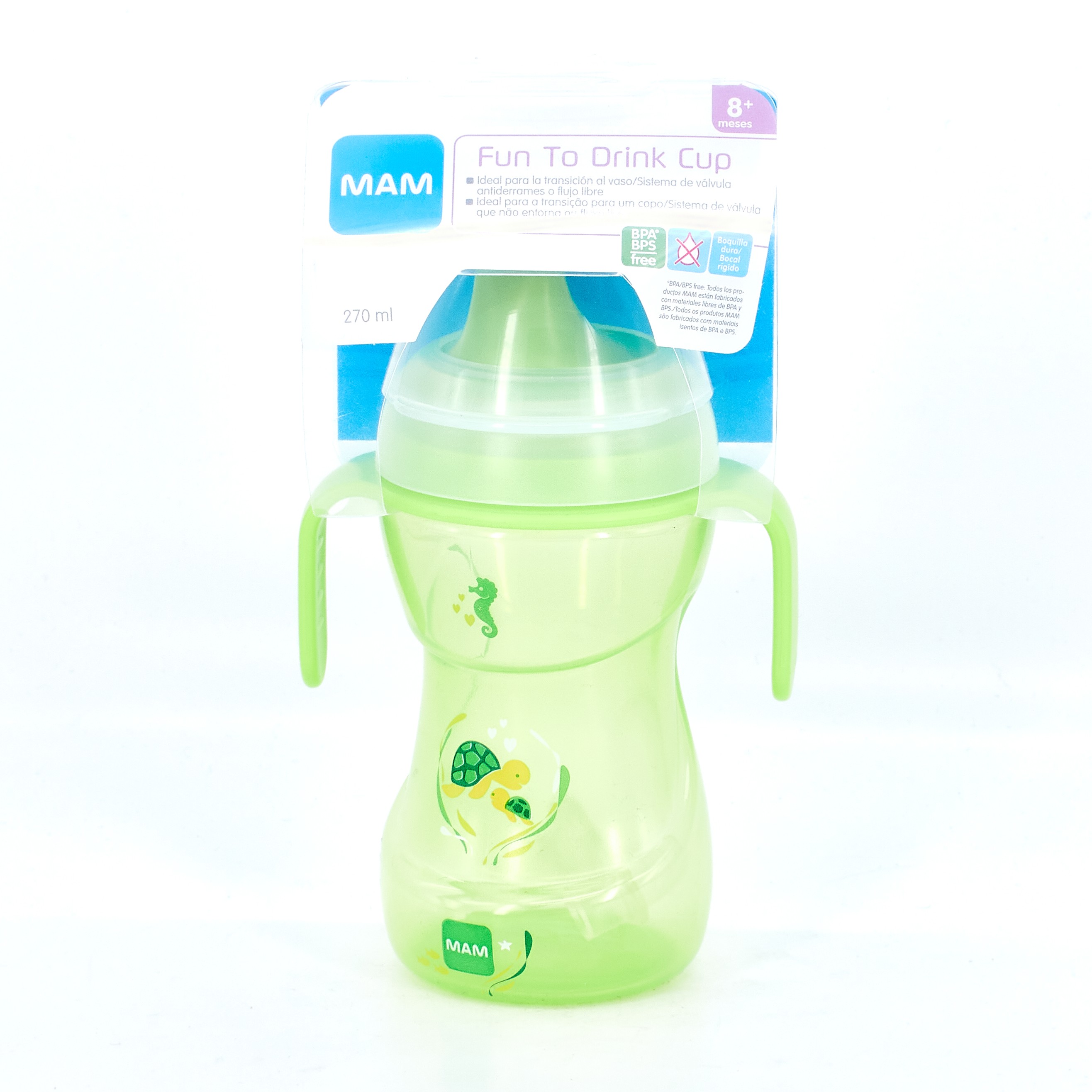 MAM Fun to Drink Cup Deep Sea Vaso de aprendizaje verde, 270ml