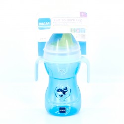 VASO CON BOQUILLA DURA MAM FUN TO DRINK CUP AN +8 M 270 ML AZUL