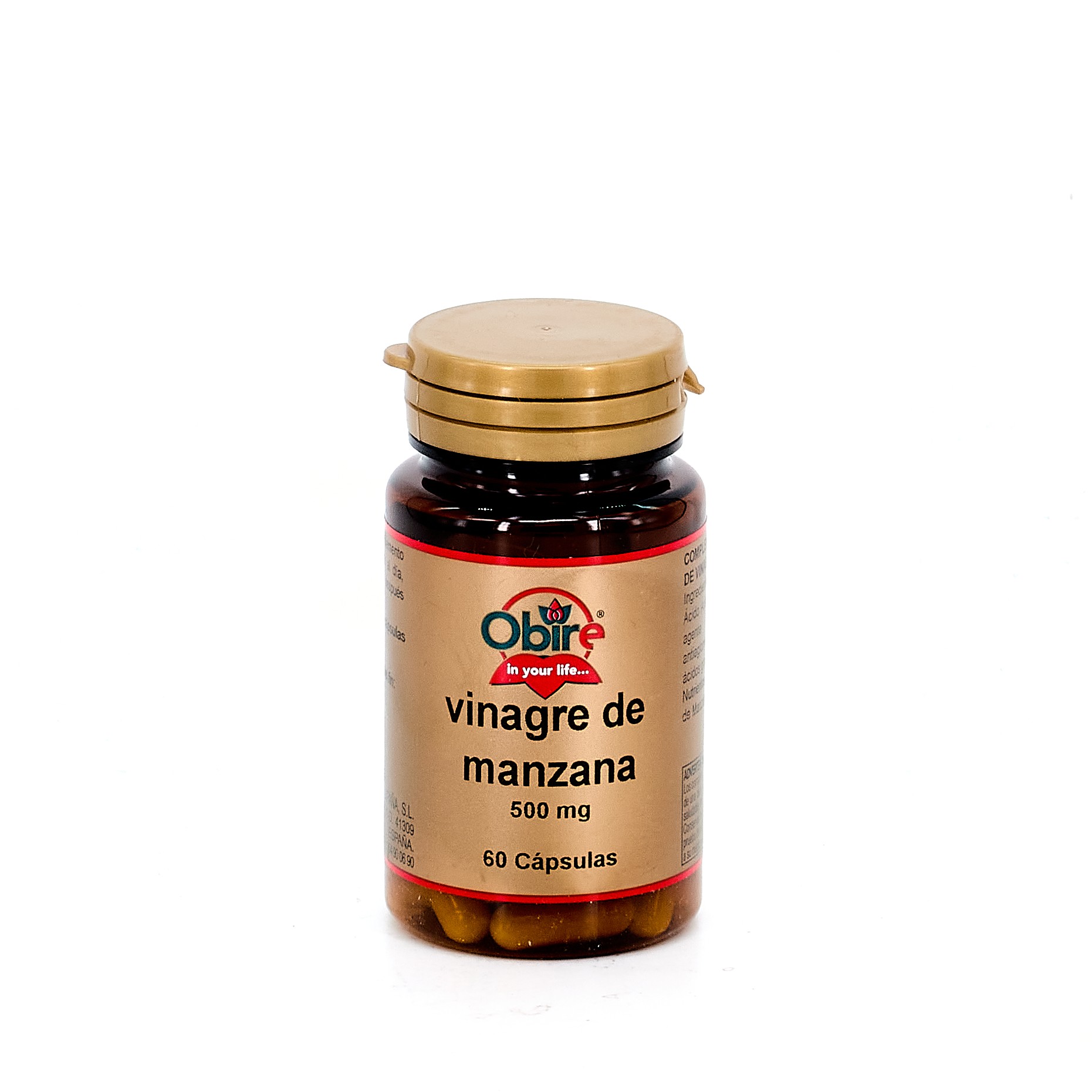 Vinagre de maçã Obire 500 mg, 60 Caps.
