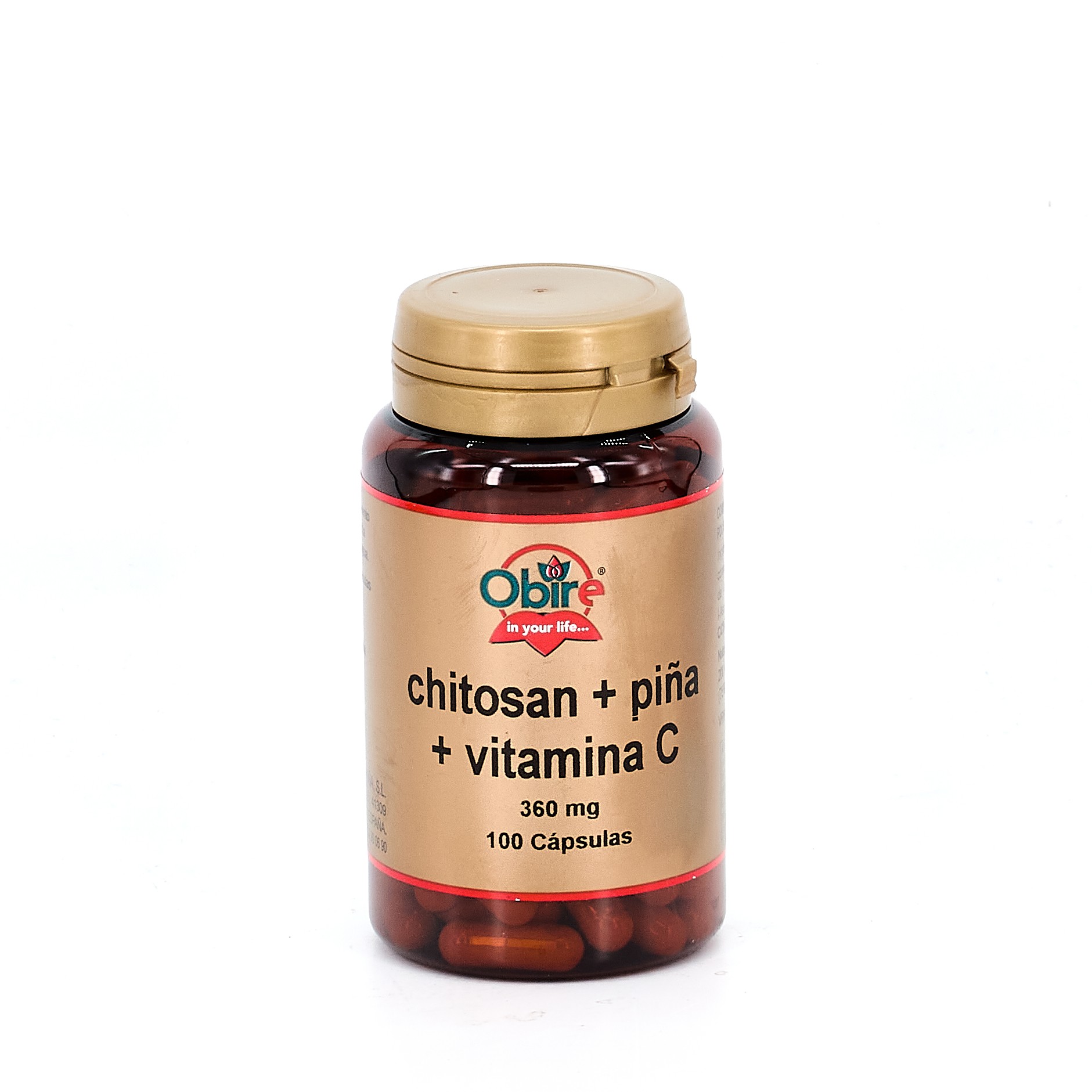 Obire Chitosan, Abacaxi e Vit. C, 100 cápsulas.