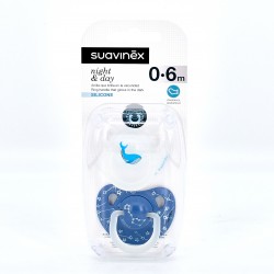 Chupeta de Silicone Suavinex T Noite Anatômica 0- 6 m, 2 unidades.