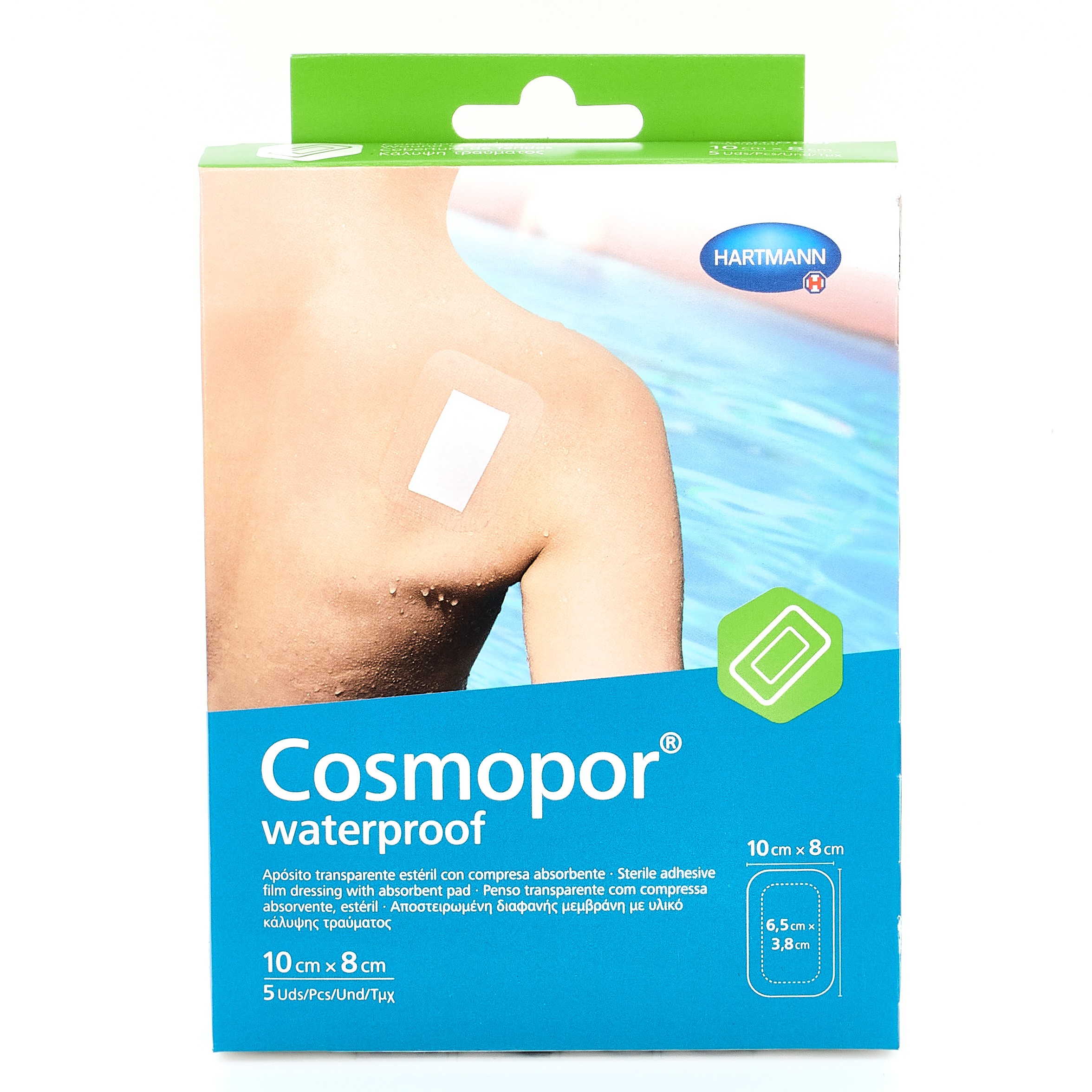 Cosmopor impermeável, 10cm x 8cm 5 curativos adesivos