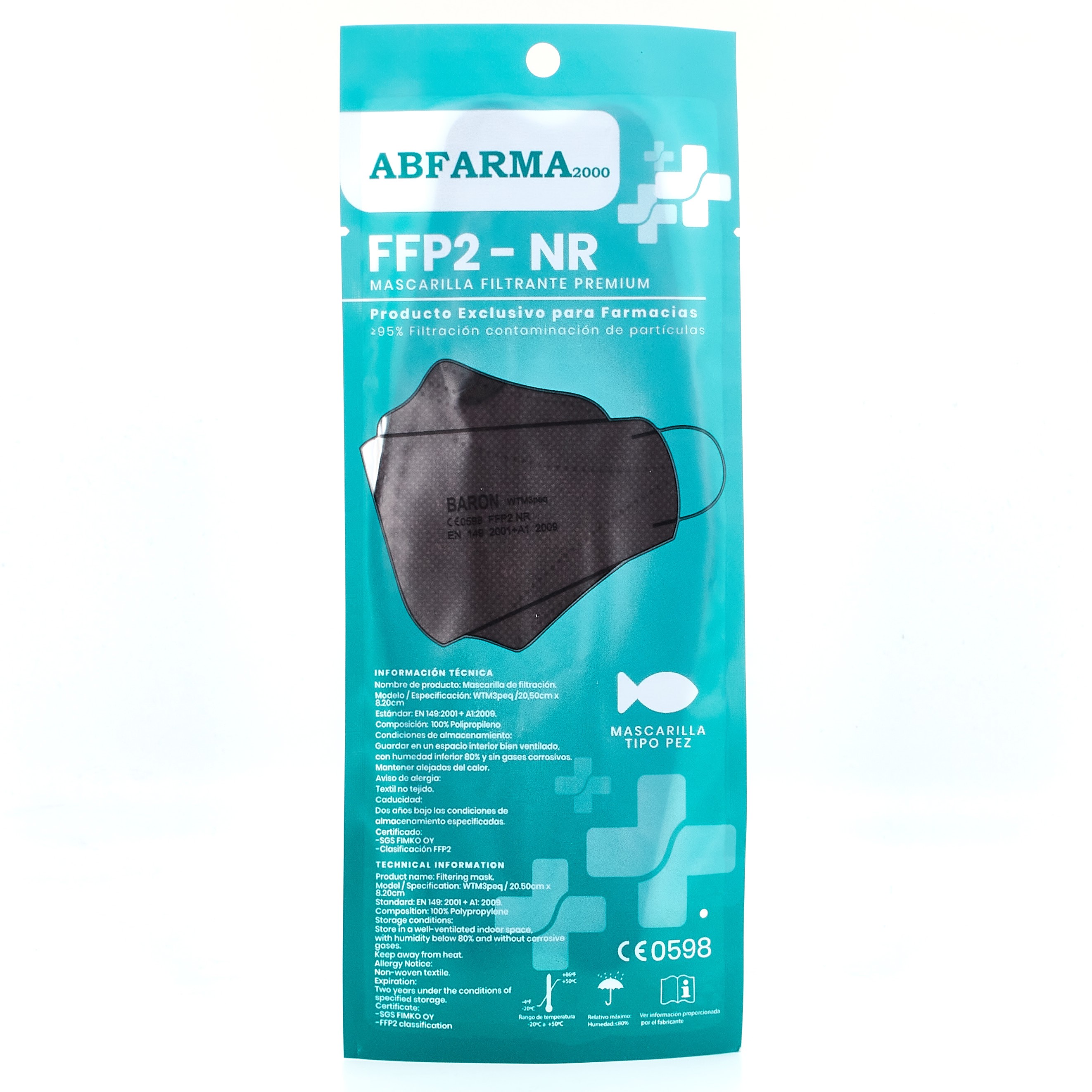 FFP2 Máscara de Peixe de Chocolate, 1 pc.