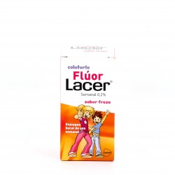 Enxaguante bucal semanal Lacer Fluoreto sabor morango, 100ml