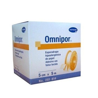 Papel fita hipoalérica Omnipor, 5 m x 5 cm