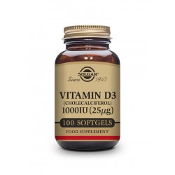 Solgar Vit D3 1000 UI 25 mcg, 100 cápsulas.