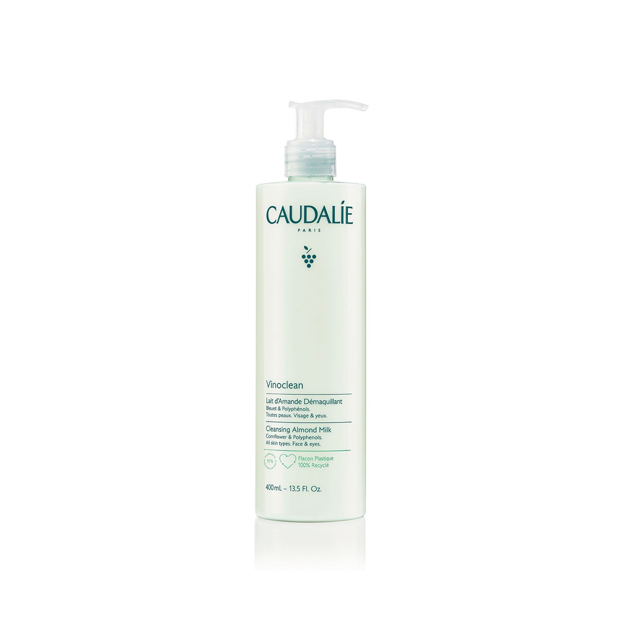 Caudalie Vinoclean removedor de maquilhagem para leite de amêndoas, 400 ml