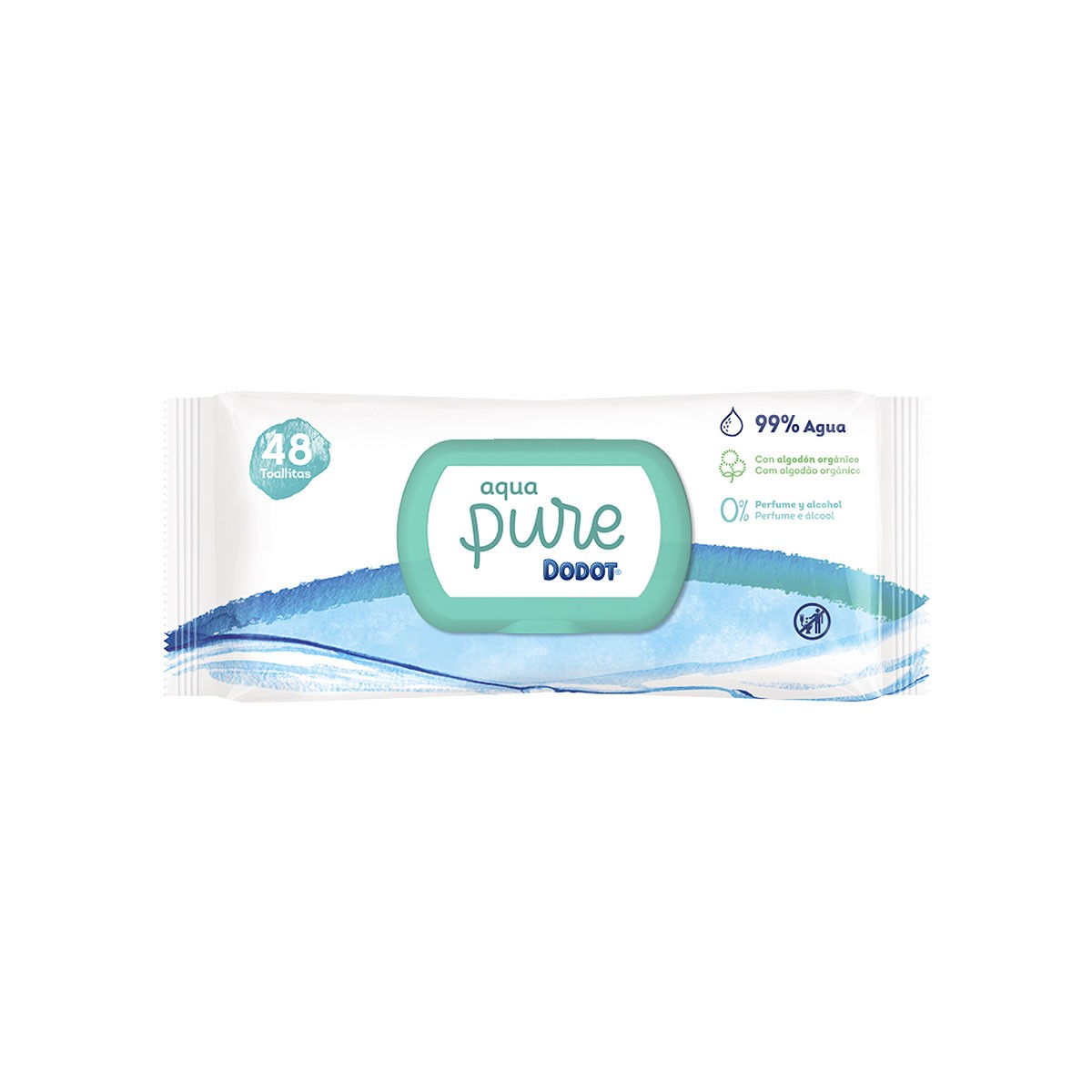 Toalhetes Dodot aqua pure, 48 unidades