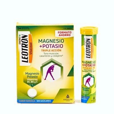 Leotron Vitality Magnésio + Potássio tripla ação, 54 comprimidos efervescentes.