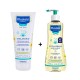 Mustela Stelatopia Creme Emoliente + Pacote de Óleo, 200 + 500 ml.