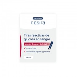 Tiras de teste de glicose de Acophar, 25Pcs.
