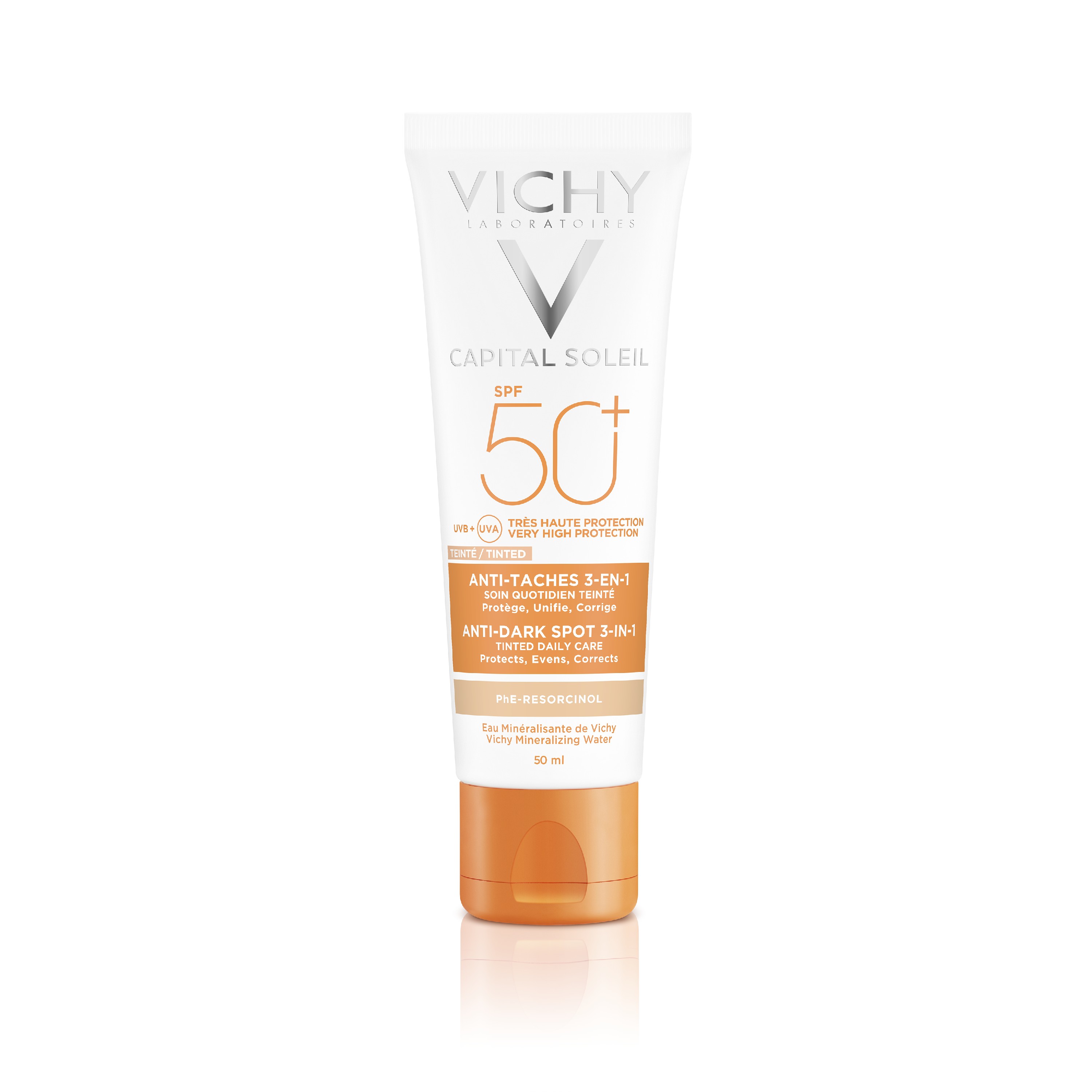 Vichy Capital Soleil 3-em-1 Creme Solar Anti-Mancha Escura FPS50+ 50ml