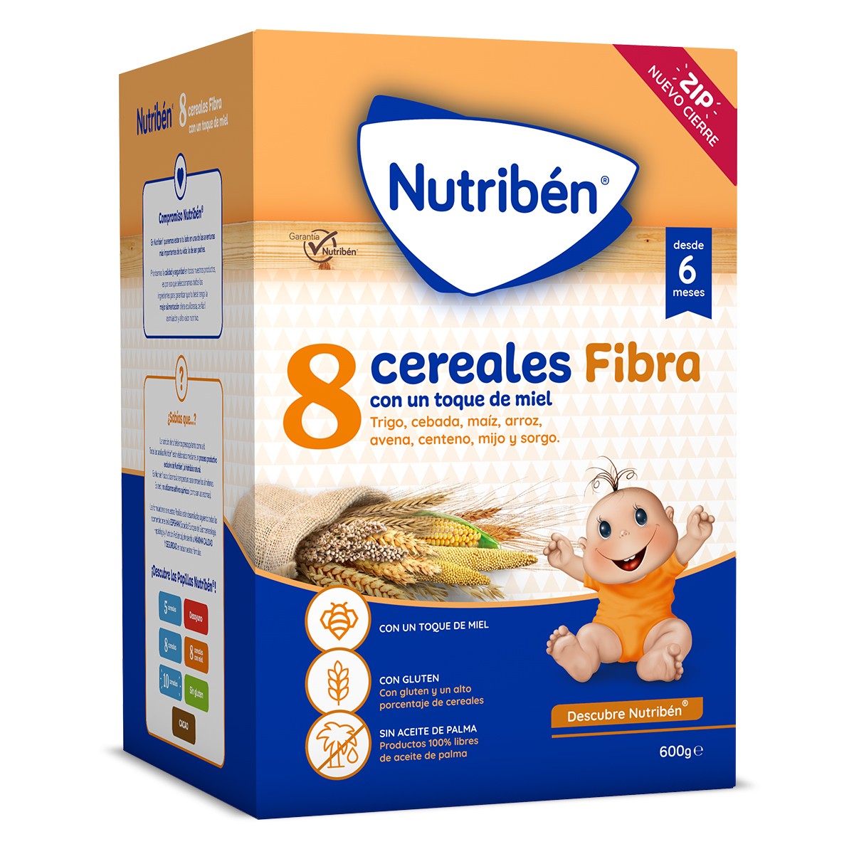 Nutriben mingau 8 cereais com fibra de mel, 600g
