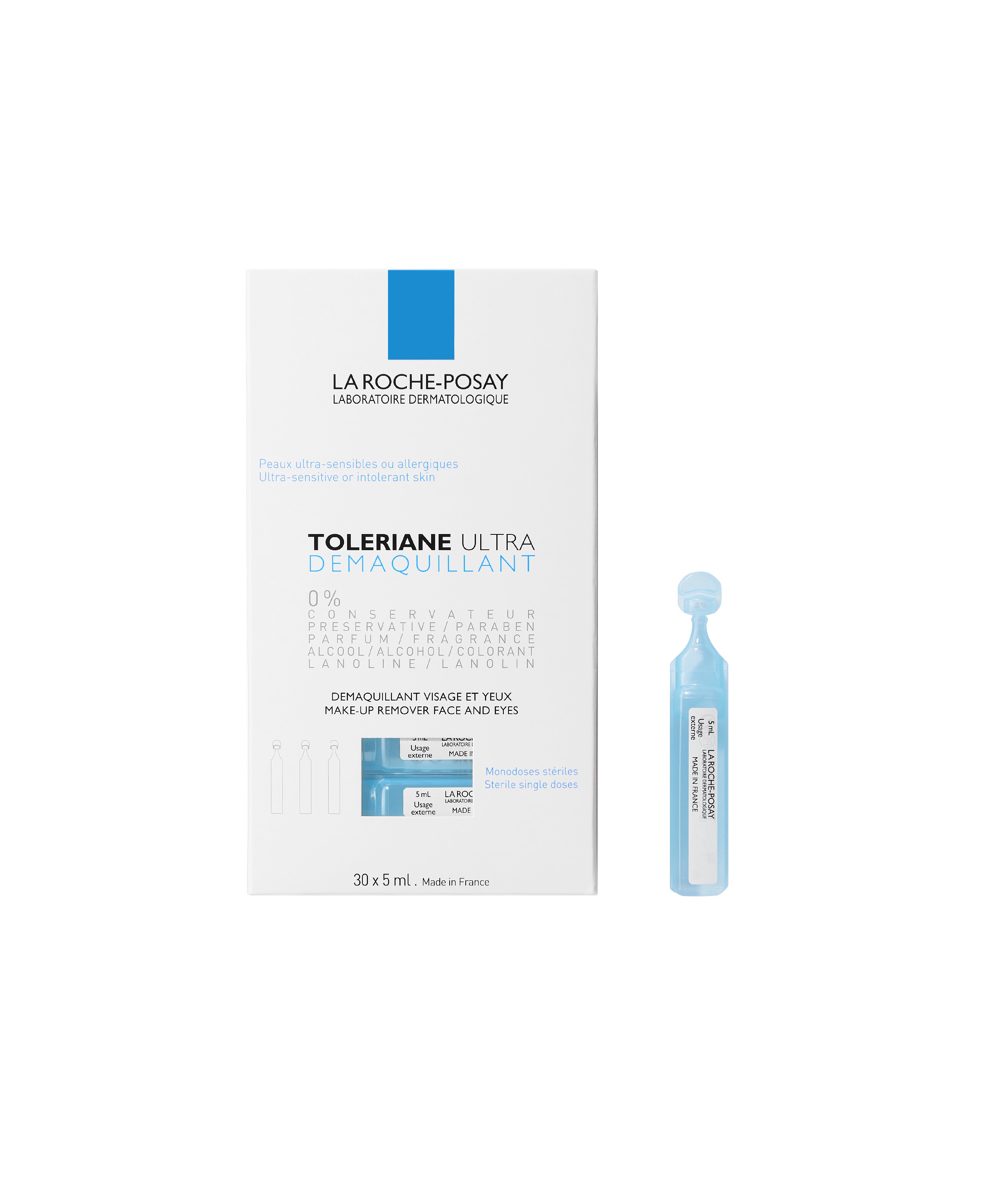 La Roche-Posay Toleriane Ultra Removedor de Maquiagem, 30x5ml