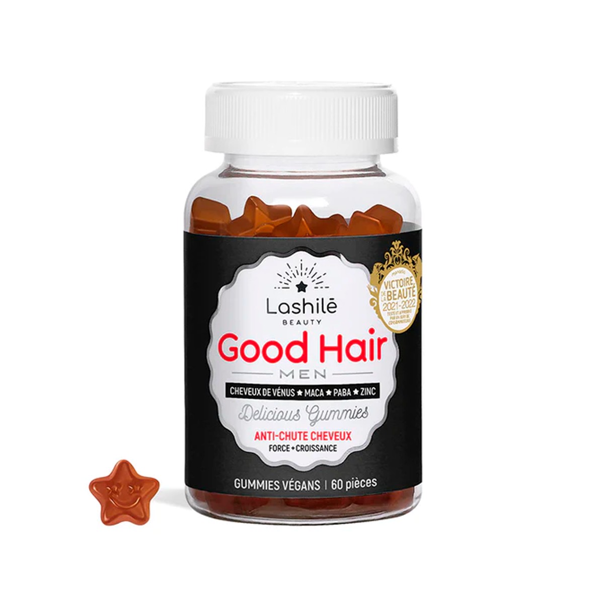 Lashile Beauty Good Hair Homens, 60 gominolas