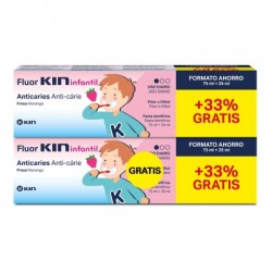 Creme Dental Infantil Fluor Kin Morango Anti-Cárie, 2x 100 ml