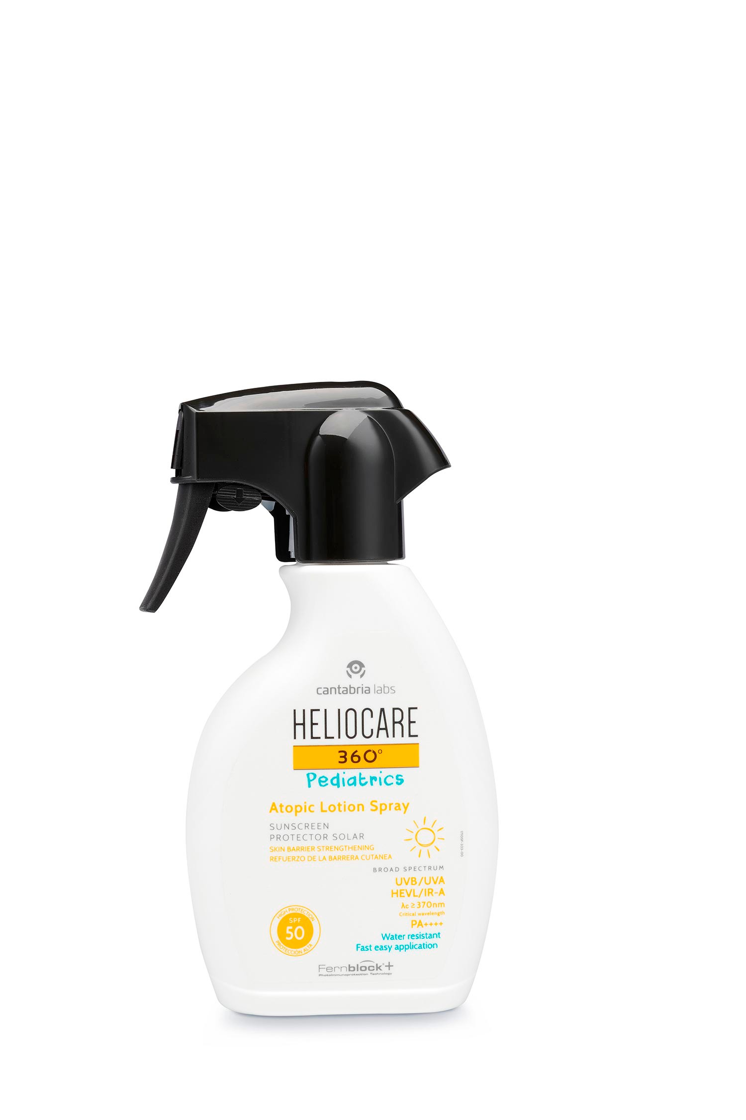 Heliocare 360º spray de loção pediátrica atópica FPS50+, 250 ml
