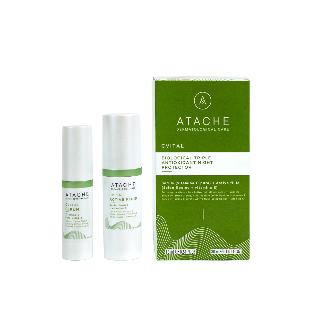 Atache Cvital Biológico Triplo Antioxidante Protetor Noturno, 15 ml + 30 ml