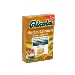 Balas Ricola aromatizadas ervas caramelo sem açúcar, 50 g
