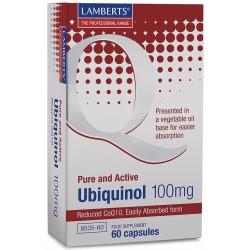 Lamberts Ubiquinol 100 mg. Pure & Active, 60 cápsulas.