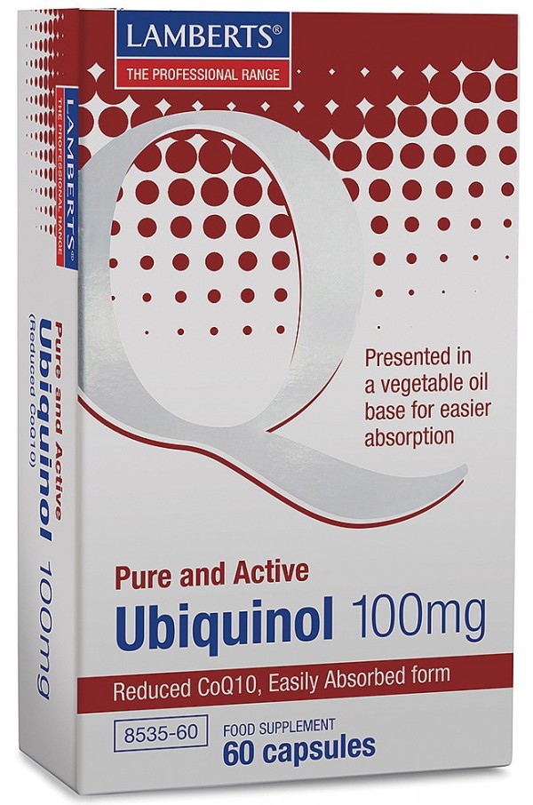 Lamberts Ubiquinol 100 mg. Pure & Active, 60 cápsulas.