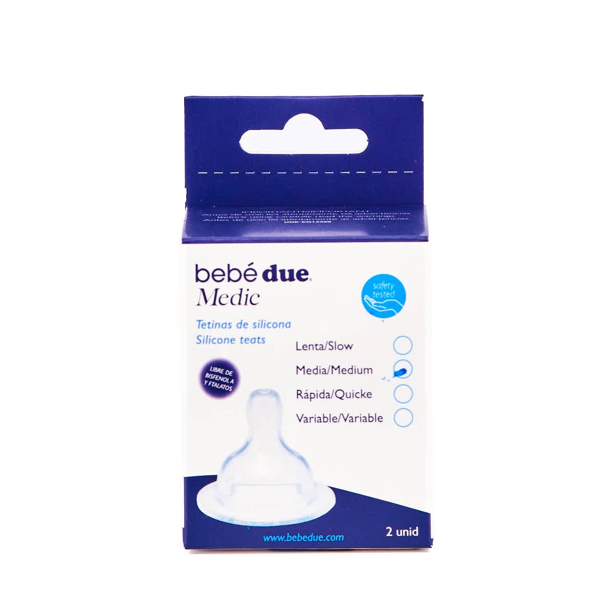Teto de Silicone de Médio Fluxo BabyDue Medic, 2U.