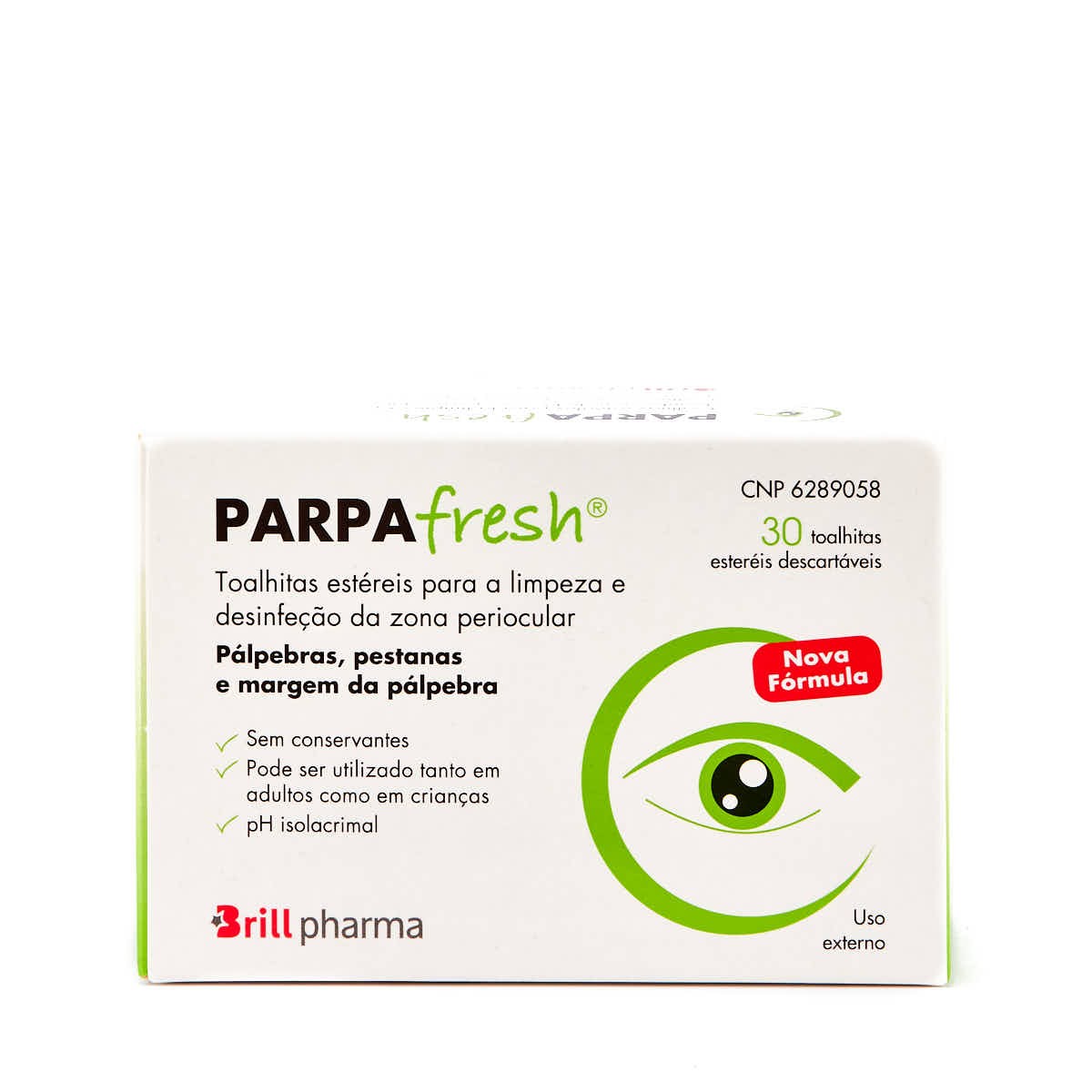 Parpafresh limpeza de pálpebras, 30 lenços umedecidos.