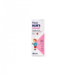 Enxaguante bucal infantil Morango Fluoreto Kin, 500ml.