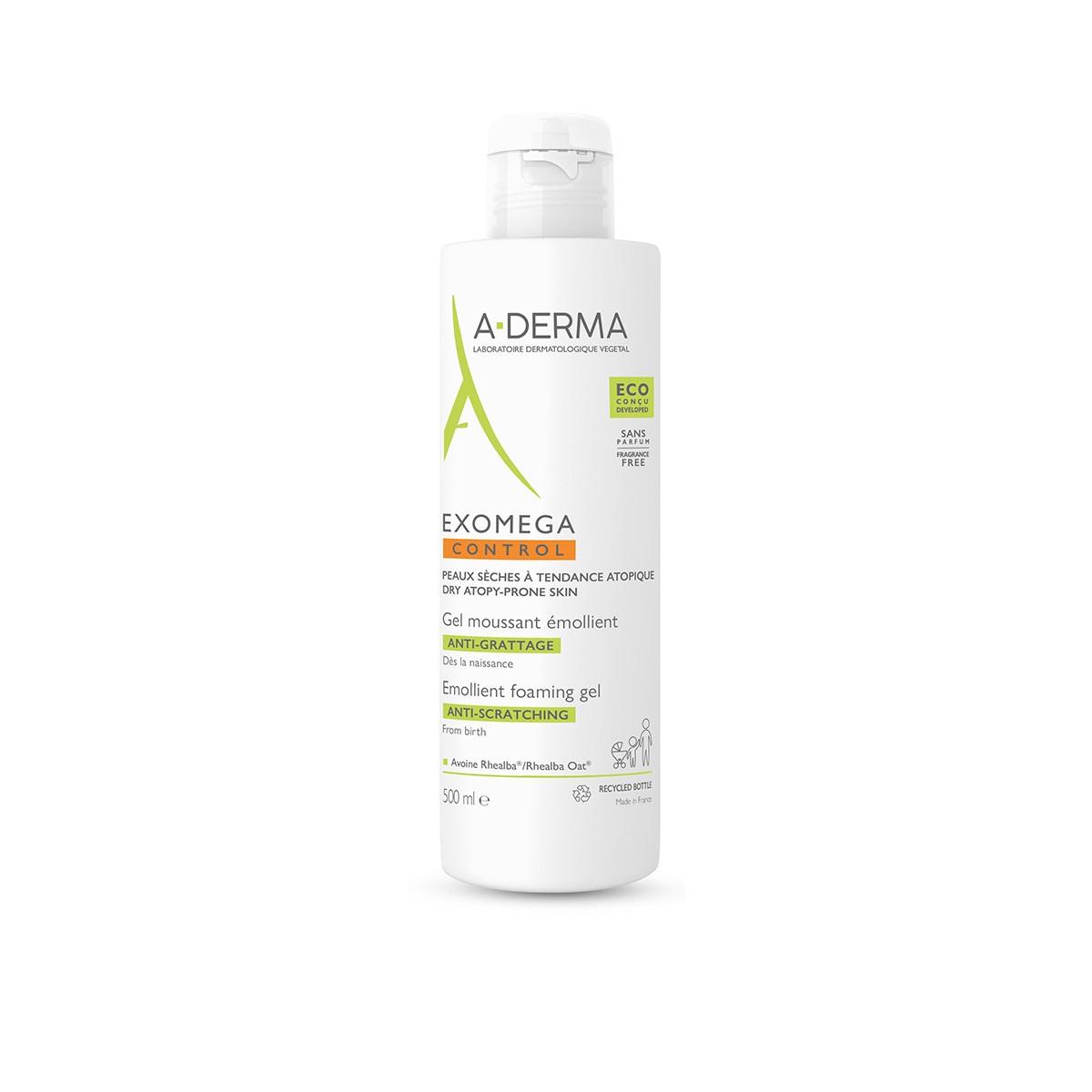 A-Derma Exomega Emollient Gel de Limpeza, 500 ml