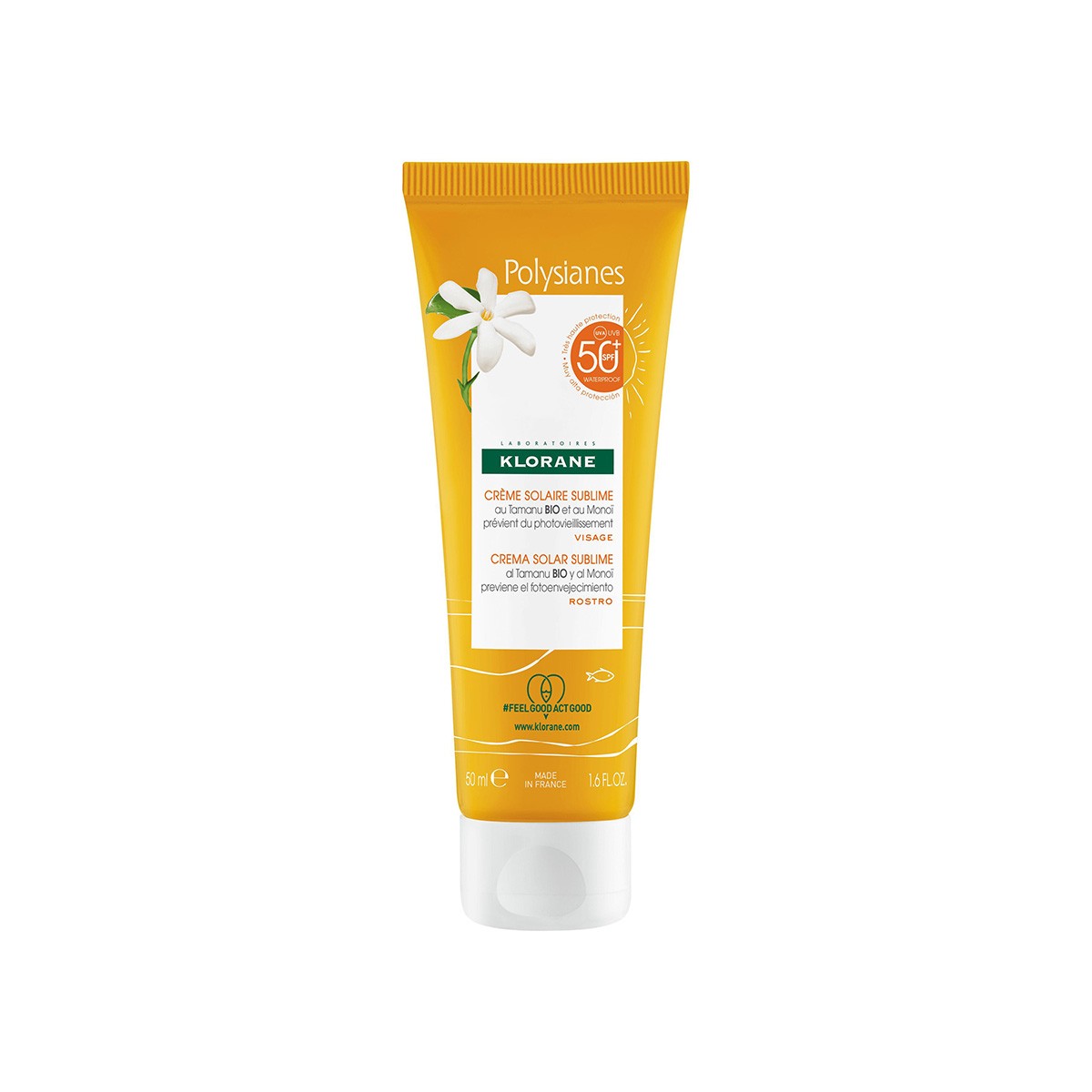 Klorane Polysianes Sublime Creme Solar Facial FPS50+, 50ml.