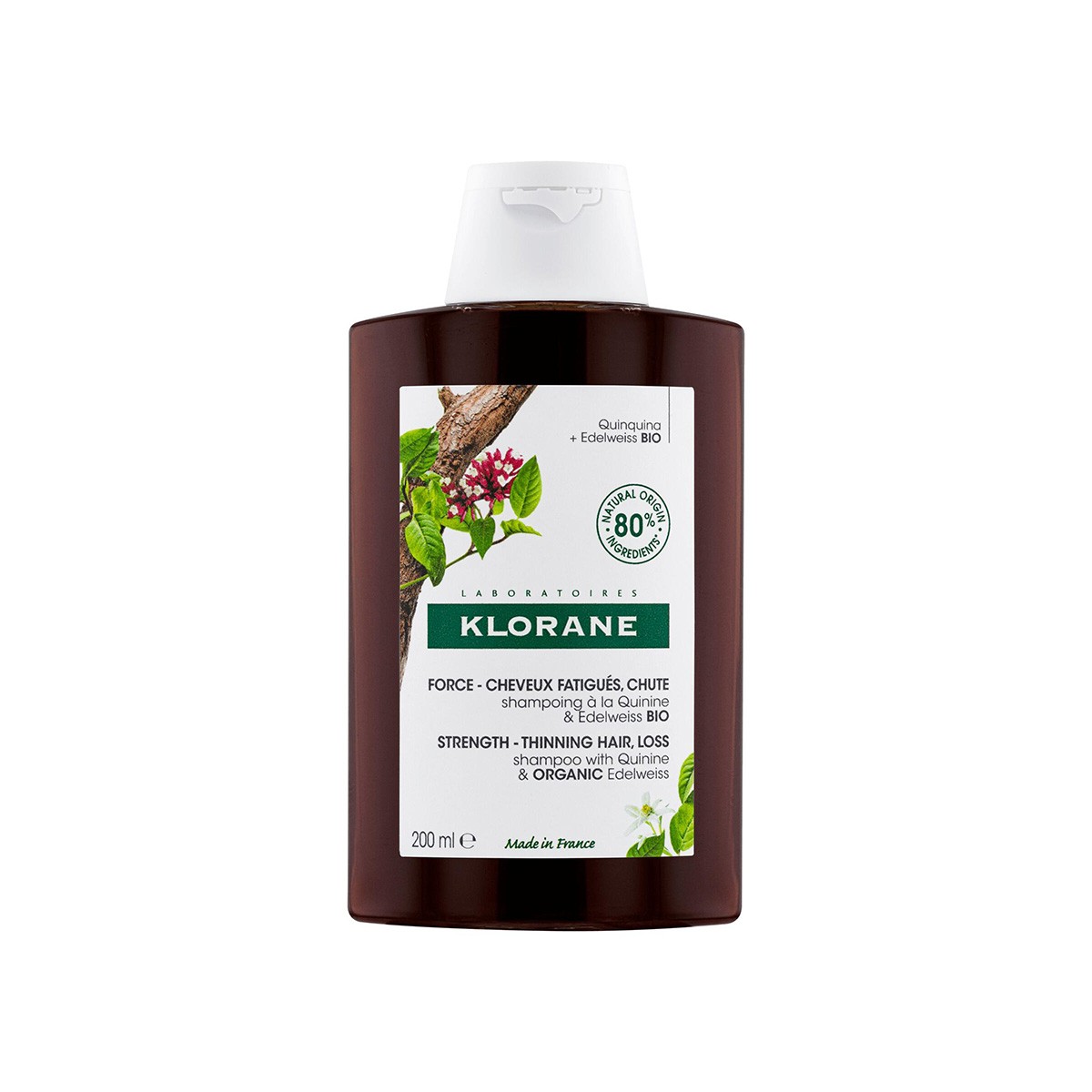 Klorane Quinine Shampoo Vitaminas B, 200 ml.