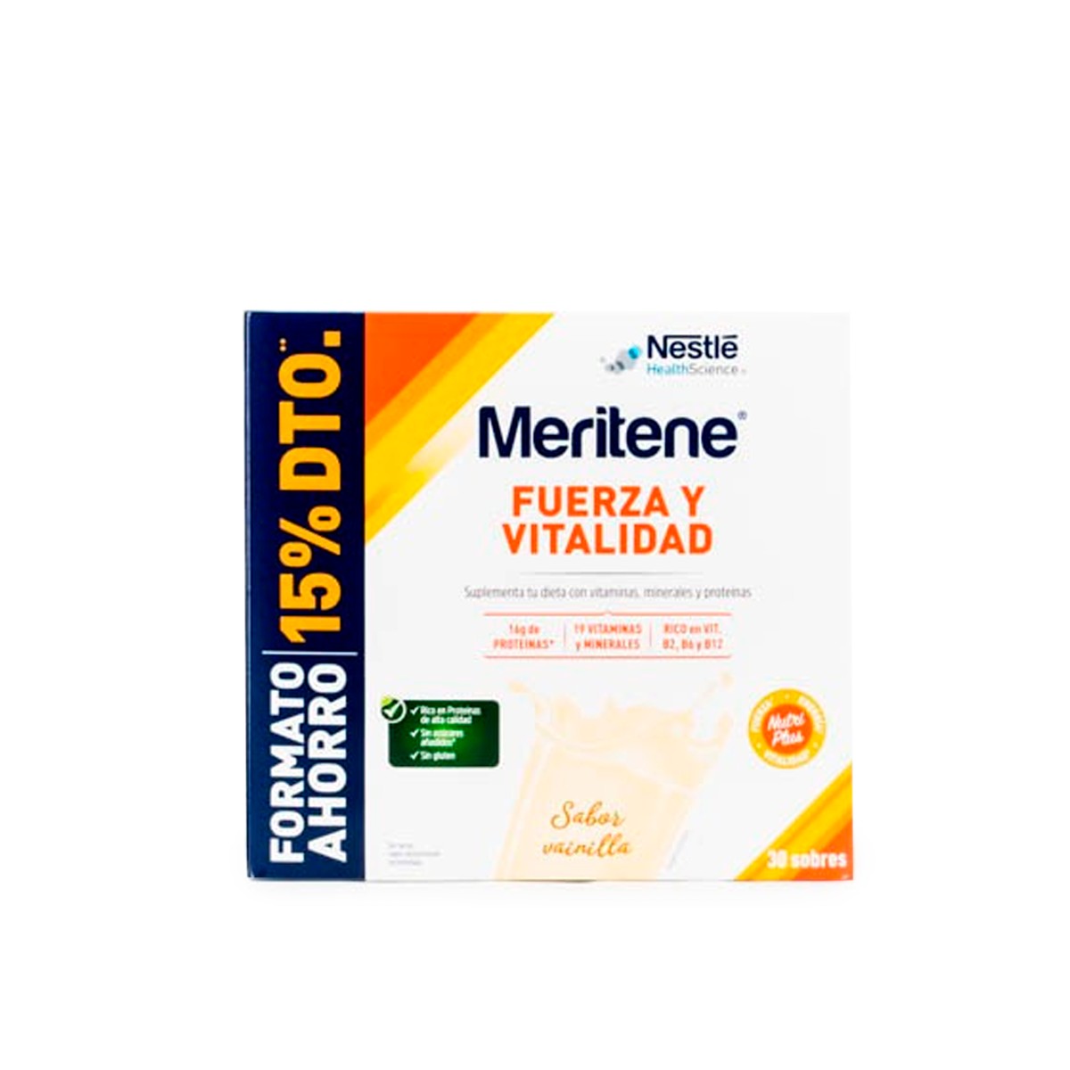 Força Meritene & Vitalidade Baunilha SAVING, 30 pacotes.