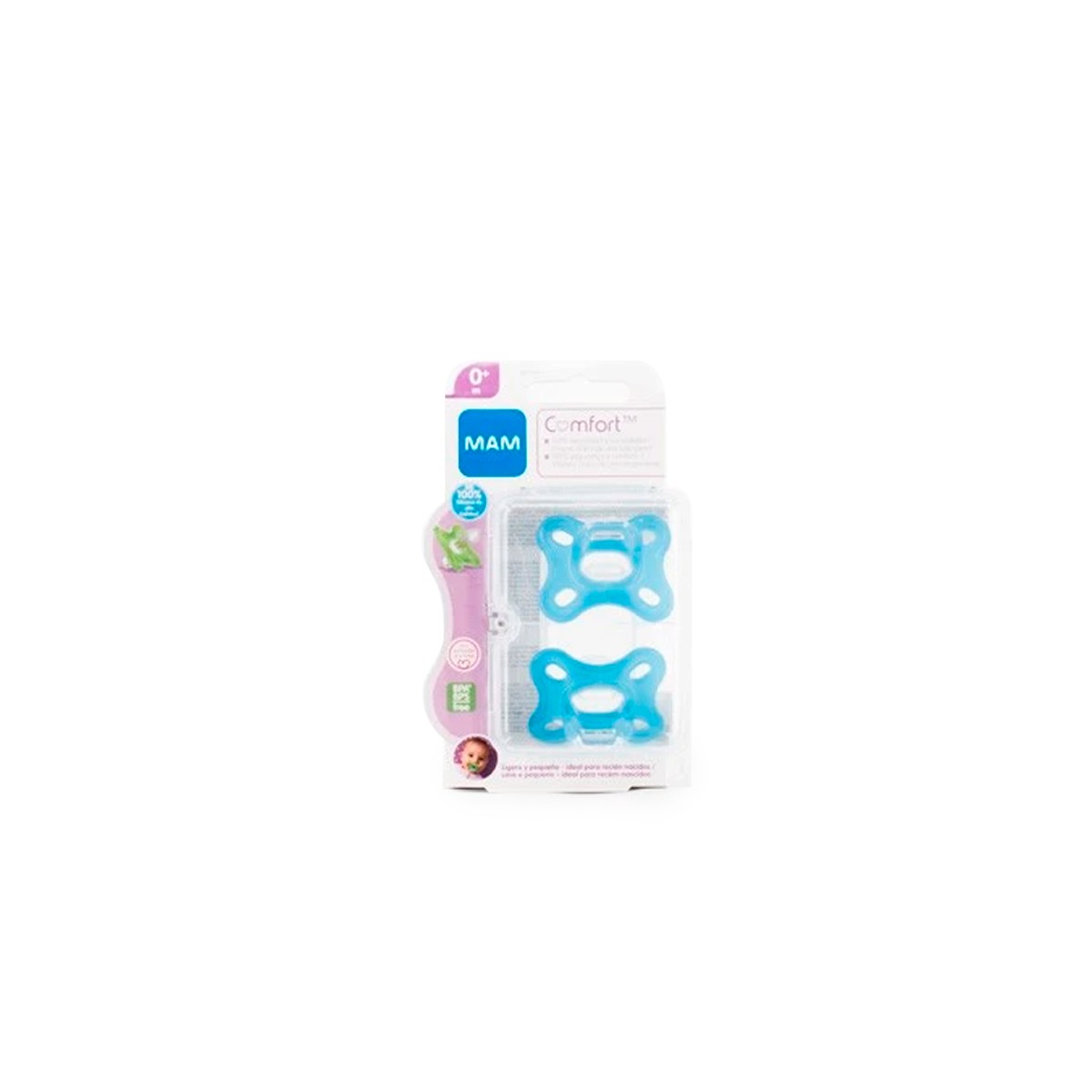 MAM Comfort Chupeta de Silicone 0+M Pack Duplo Azul