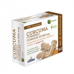 Nature Essential Cúrcuma 10.000mg Gengibre + Pimenta + C, 60 cápsulas.