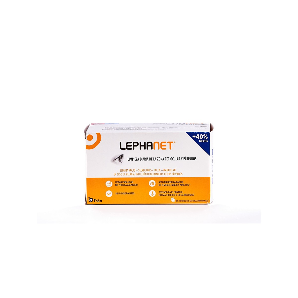 Lenços umedecidos para higiene das pálpebras de Lephanet, lenços 30+12