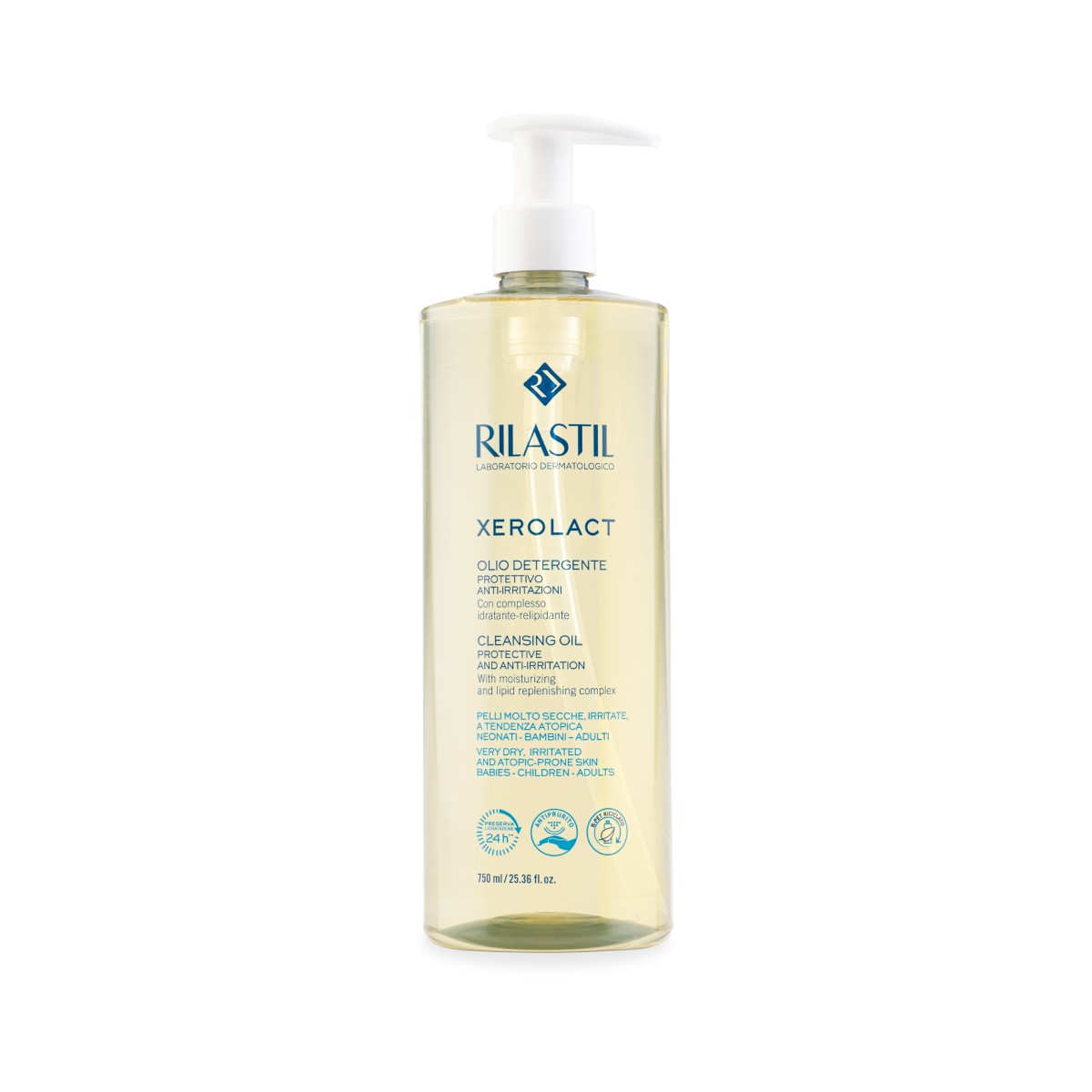 Rilastil Xerolact Óleo de Banho de Limpeza, 750 ml