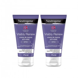 Neutrogena Visibly Renew crema de manos antiedad FPS 20 duplo, 2 x 75 ml