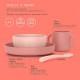 Suavinex louça infantil em silicone rosa suave