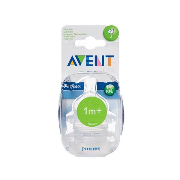 Philips Avent Anti-Colic Nipple Slow Flow 1m+, 2 unidades.