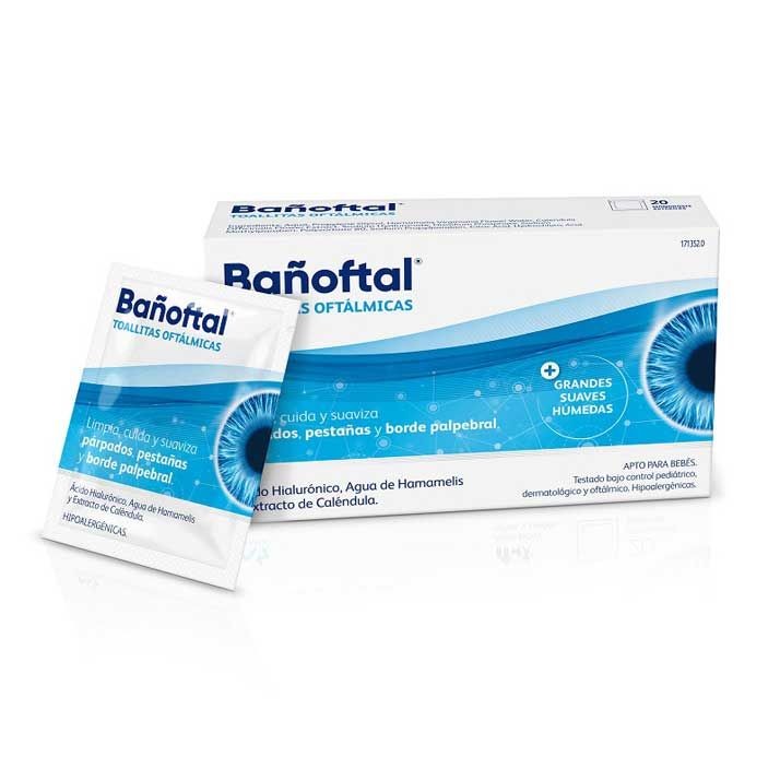 Bañoftal Lenços estéreis para os olhos, 20 unid.