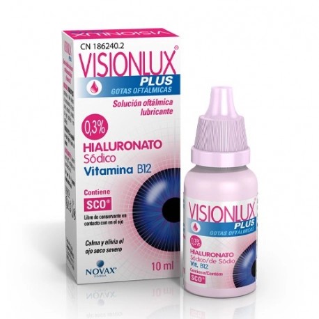 Solução oftálmica Visionlux Plus, 10ml.