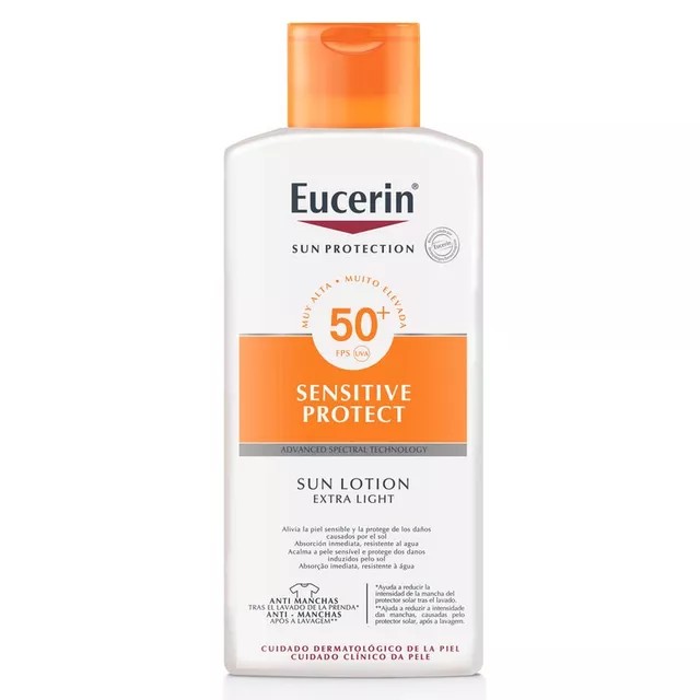 Eucerin Sun loção com textura muito leve FPS50, 400ml.