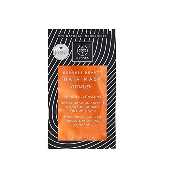 Apivita Shine & Vitality Máscara Capilar com Laranja, 20 ml.