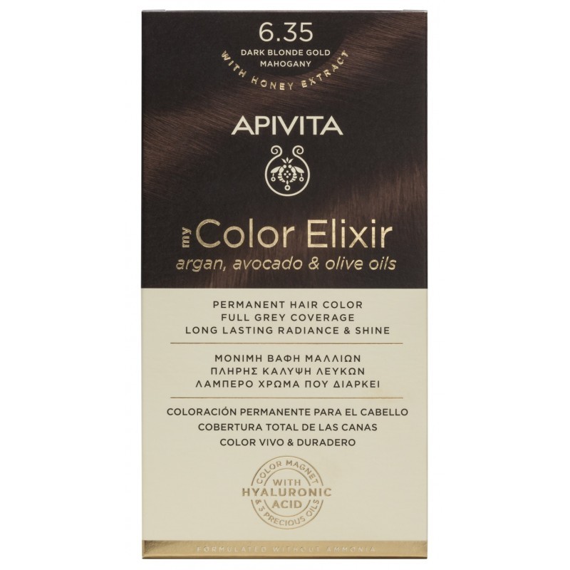 Apivita my Color Elixir Tint 6.35, Mogno Ouro Loiro Escuro.
