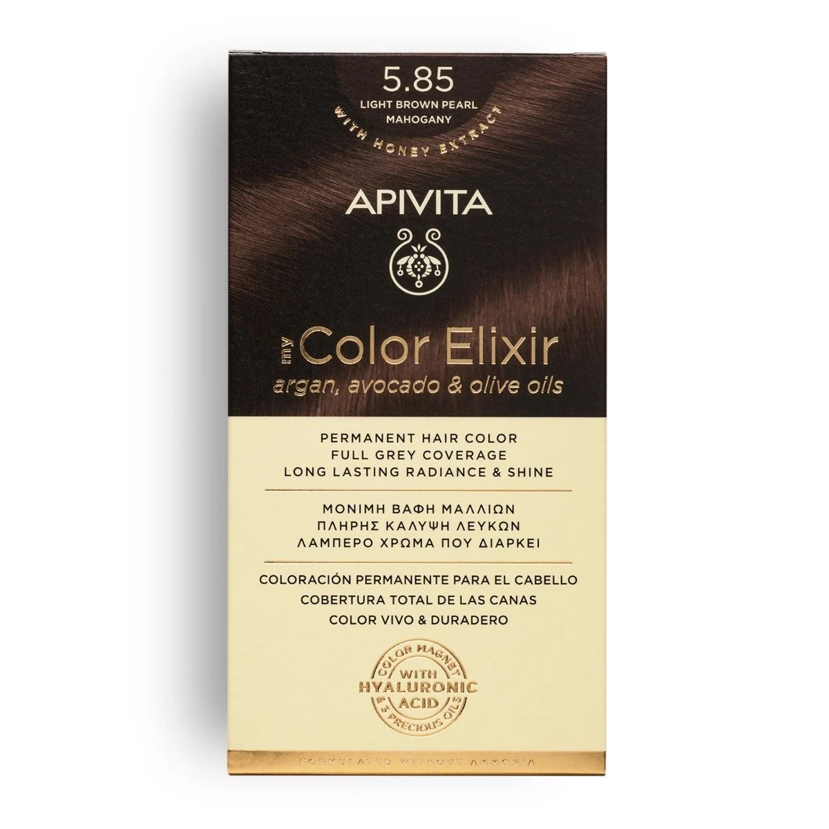 Apivita Tint My Color Elixir 5,85 Mogno Pérola Marrom Claro