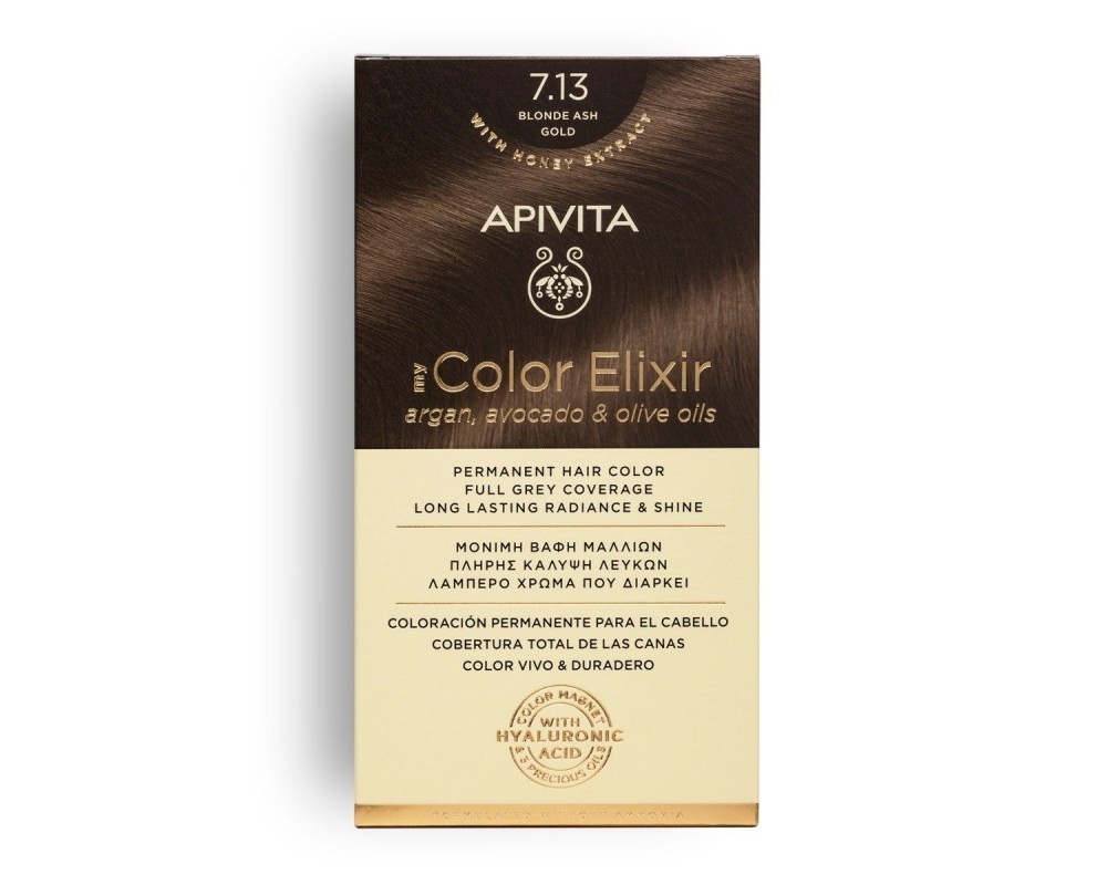 Apivita Tint minha cor Elixir 7.13, Golden Ash Blonde